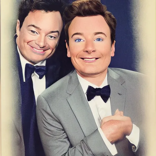 Prompt: a portrait of jimmy fallon, jay leno and conan o'brien combined