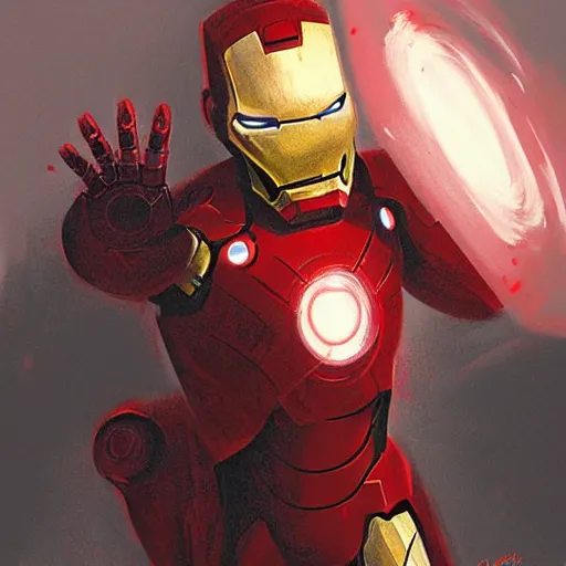 Image similar to i am baby iron man by greg rutkowski