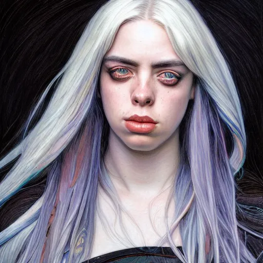 Image similar to Billie Eilish, by Mark Brooks, by Donato Giancola, by Android Jones