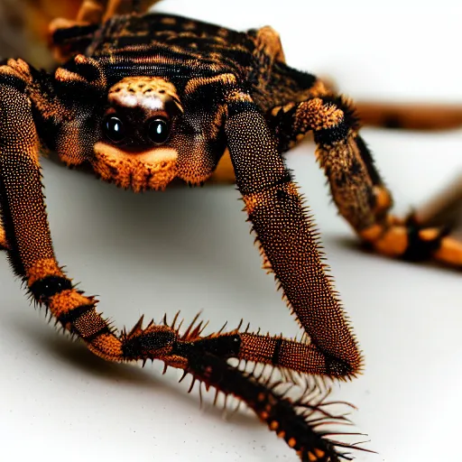 Image similar to the head of a lizard photoshopped onto a tarantula's body, full - body shot