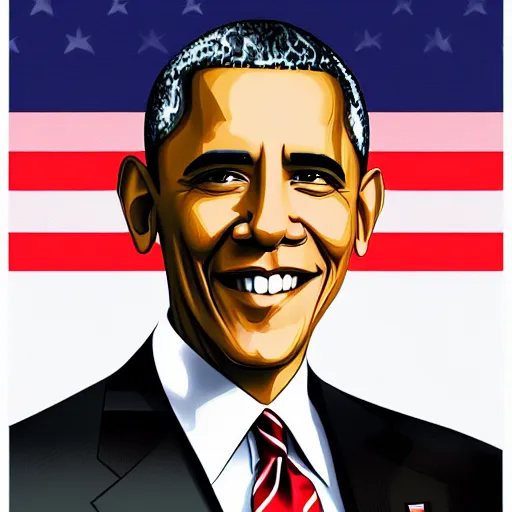 Image similar to illustration of obama by loish