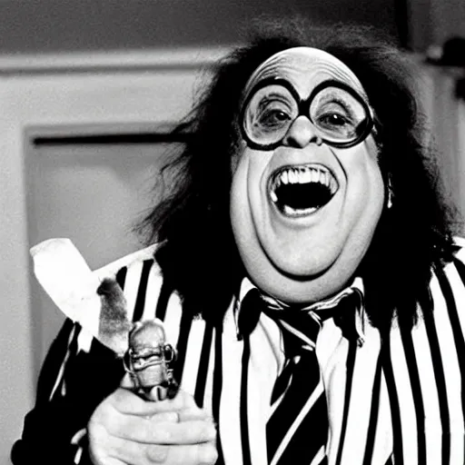 Prompt: Danny DeVito as Beetlejuice