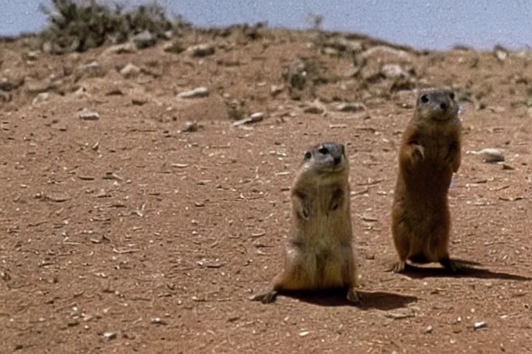 Prompt: footage of a prairie dog soldier fighting in world war