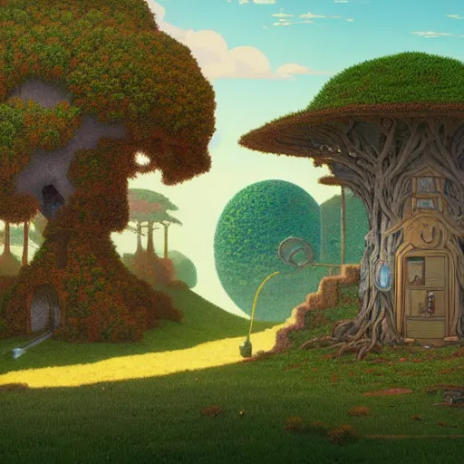 Image similar to a portal to terraria. detailed. rule of thirds. intricate. sharp focus. wide angle. unreal engine 8 k. painting by wes anderson and hasui kawase and scott listfield maxfield parrish. wlop. greg rutkowski.