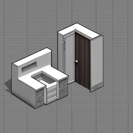 Image similar to isometric room 3 d model