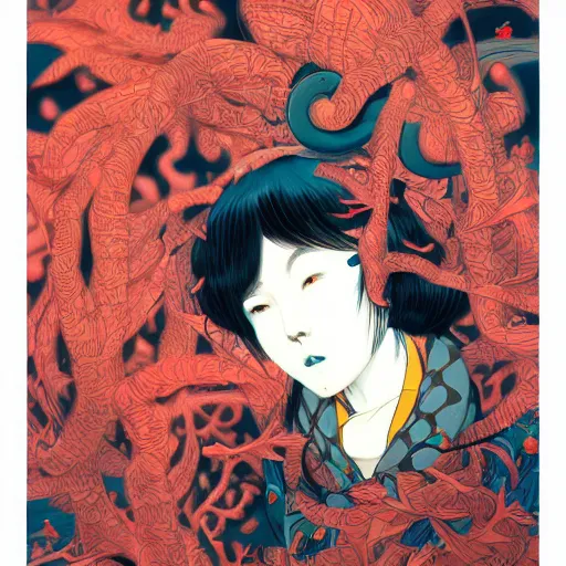 Prompt: james jean style, utagawa kunisada 3 d art, vfx art, unreal engine render, claymation style, colourful, volumetric light, digital painting, digital illustration, dramatic light,