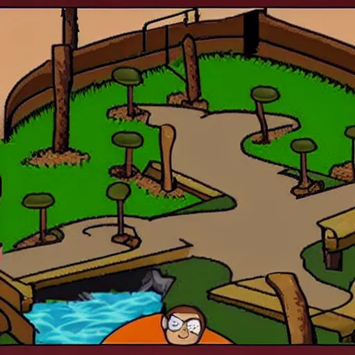 Image similar to george costanza in the video game putt putt saves the zoo