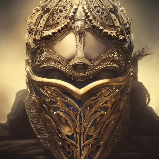 Image similar to Very very very very highly detailed epic photo of face with venetian mask, intricate, dystopian, sci-fi, extremely detailed, digital painting, artstation, concept art, smooth, sharp focus, illustration, intimidating lighting, incredible art by Artgerm