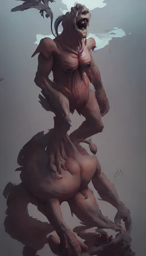Image similar to creature by jesper ejsing, ilya kuvshinov, greg rutkowski on artstation