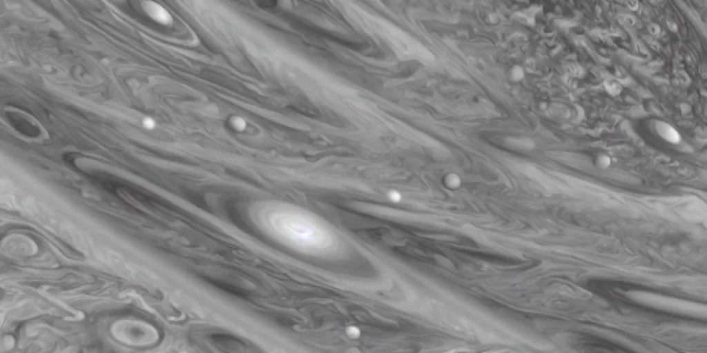 Prompt: close up photo of a spaceship flying on Jupiter's storm, unreal 5, alien life, ray tracing, foggy, gas