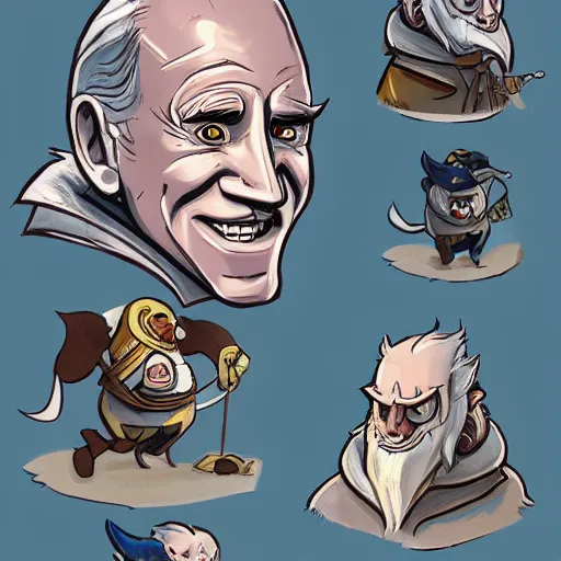 Image similar to biden, cartoon, rpg character, humblewood art style, concept art, fantasy