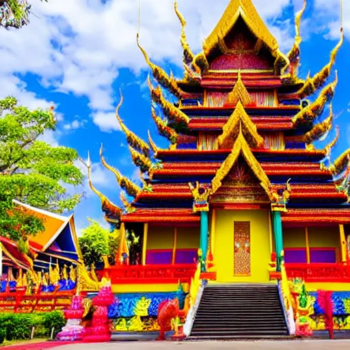 Prompt: colorful thai temple