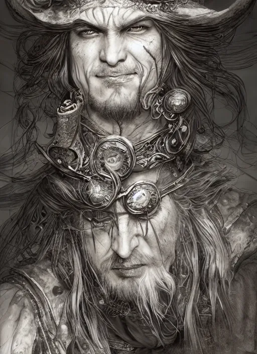 Image similar to portrait, viking mad hatter, watercolor, dramatic lighting, cinematic, establishing shot, extremely high detail, foto realistic, cinematic lighting, pen and ink, intricate line drawings, by Yoshitaka Amano, Ruan Jia, Kentaro Miura, Artgerm, post processed, concept art, artstation, matte painting, style by eddie mendoza, raphael lacoste, alex ross