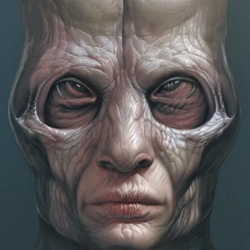 Image similar to multiple faces mutant, portrait by wayne barlowe