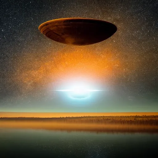 Image similar to huge mysterious ufo ignoring the laws of physics over a natural scene. detailed otherwordly material. entries in the 2 0 2 0 sony world photography awards.