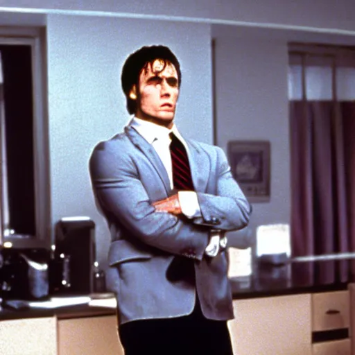 Image similar to Joe Rogan in American Psycho (1999)