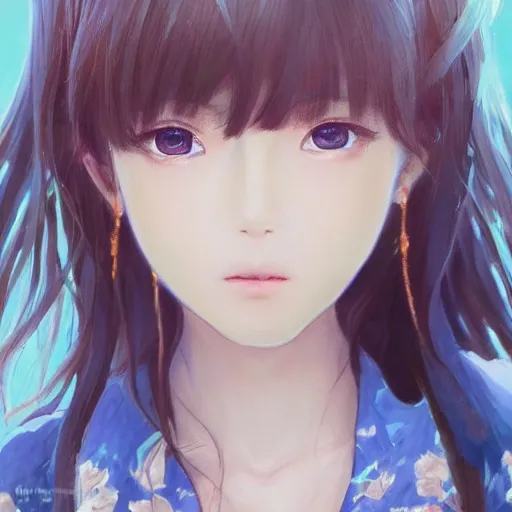 Image similar to dynamic composition, motion, ultra-detailed, incredibly detailed, a lot of details, amazing fine details and brush strokes, gentle palette, smooth, HD semirealistic anime CG concept art digital painting, watercolor oil painting of a young J-Pop idol girl, by a Japanese artist at ArtStation. Realistic artwork of a Japanese videogame, soft and harmonic colors.