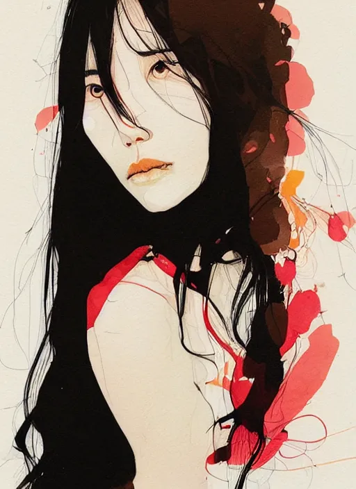 Prompt: Lee Jin-Eun by Conrad Roset and Nicola Samuri, rule of thirds, seductive look, beautiful, masterpiece, luxurious,