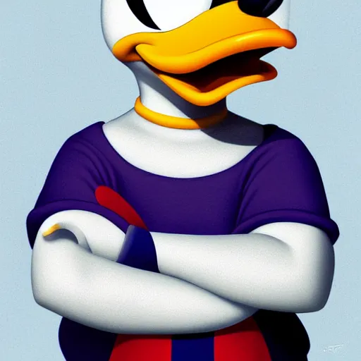 Image similar to portrait of donald duck by rose roosendaal, digital art