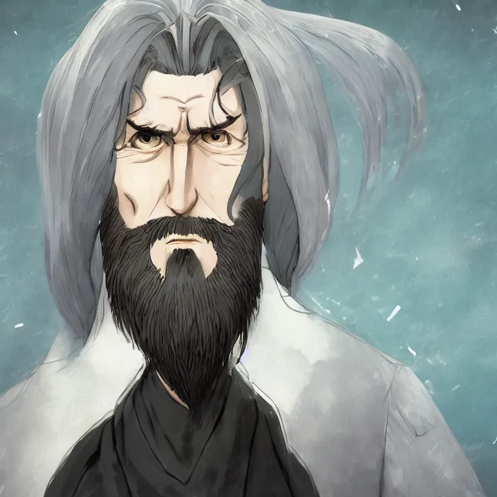 Image similar to portrait of grigori rasputin, anime fantasy illustration by tomoyuki yamasaki, kyoto studio, madhouse, ufotable, comixwave films, trending on artstation