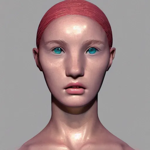Prompt: a young beautiful woman made from marble, face in the style of constantin brancusi : 5, wes anderson background, casual modern clothing, artgem, portrait, boris valejo, kawaii hairstyle, pastel colors, colorful, octane render, digital painting, subsurface scaterring, rim light, details, contemporary sculpture, unreal engine, museum piece, dynamic light,