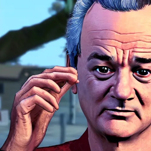 Prompt: bill murray in gta, screenshot, promotional screenshot