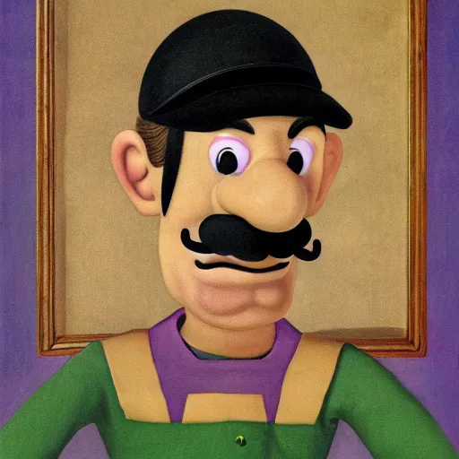 Image similar to waluigi by hans baldung,