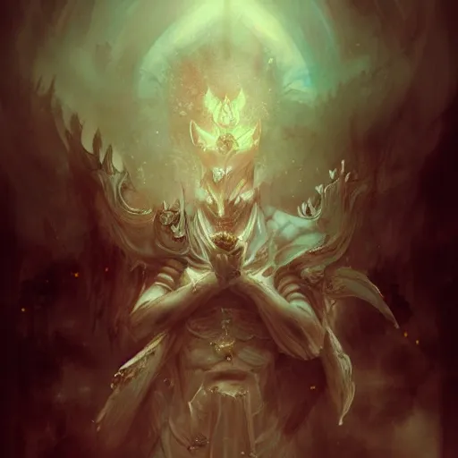 Image similar to the demon king by bastien lecouffe deharme