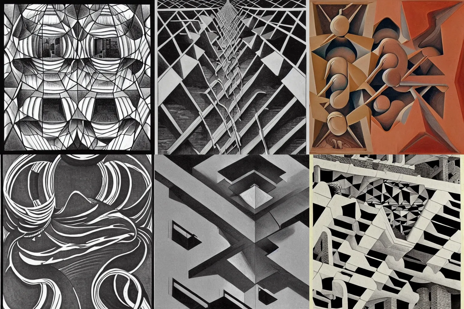Prompt: Art by M.C. Escher