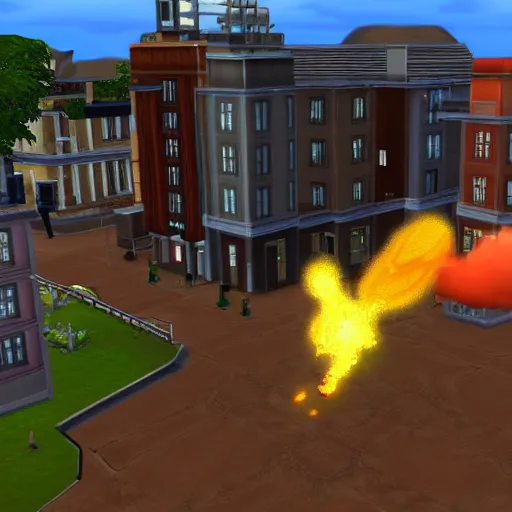 Image similar to nuclear bomb explodes in the sims 2