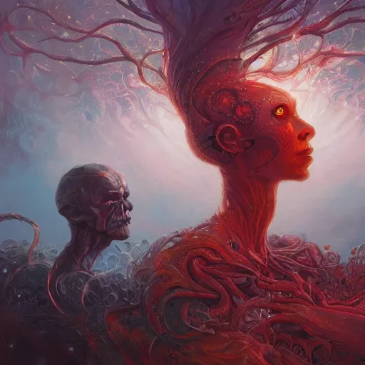 Prompt: A beautiful strange fantastic detailed portrait painting of Irreconcilable Personification by Anato Finnstark, Noah Bradley, Raymond Swanland, and Steven Belledin, 8k resolution, deviantart, trending on Artstation, concept art, digital illustration