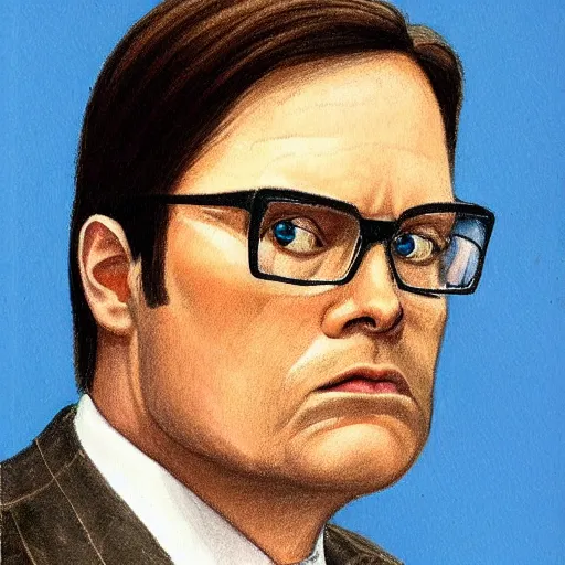 Image similar to police sketch of dwight k. schrute