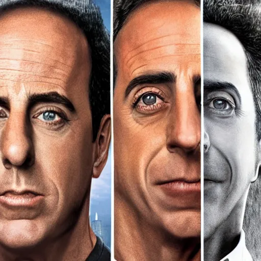 Prompt: the 1 0 0 tv show except everyone is jerry seinfeld hyperrealism photo - realistic