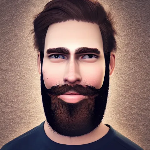 Image similar to strong attractive man face symettry brown beard with christmas hat masculine traits brown hair purple eyes clean skin ultra realistic highly detailed highly realistic 8 k photo realistic