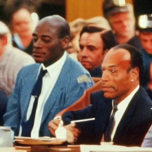 Prompt: donald duck at the O. J. Simpson trials