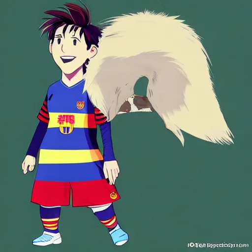 Image similar to Messi in the style of Studio Ghibli