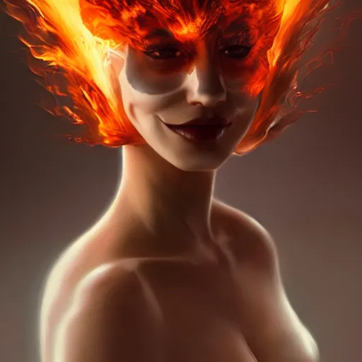 Image similar to anonymous as fire, award winning creature portrait photography, extremely detailed, artstation, 8 k, sensual lighting, incredible art, wlop, artgerm