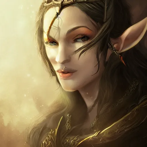 Image similar to portrait of a elven female pirate, fantasy setting, digital art, dramatic lighting, art by jason chan