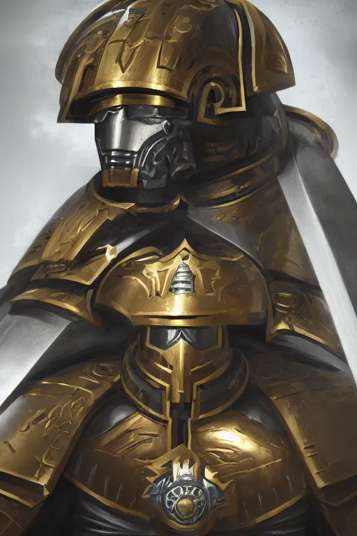 Image similar to armor portrait heros warhammer 4 0 k horus heresy fanart - the primarchs emperor by johannes helgeson animated with vfx concept artist & illustrator global illumination ray tracing hdr fanart arstation zbrush central hardmesh 8 k octane renderer comics stylized