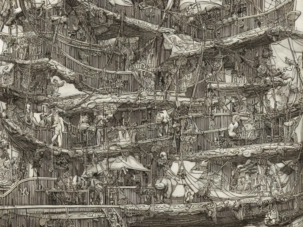 Image similar to bored ape yatch club monkeies by Chor Boogie, intricate details, ultra detailed, 4K, award-winning, touch of M. C. Escher and Salvador Dali