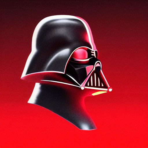 Image similar to darth vader's head coming out of a red mist, shiny, trending on artstation, profile pic, centered, accurate anatomy, highly detailed, digital art