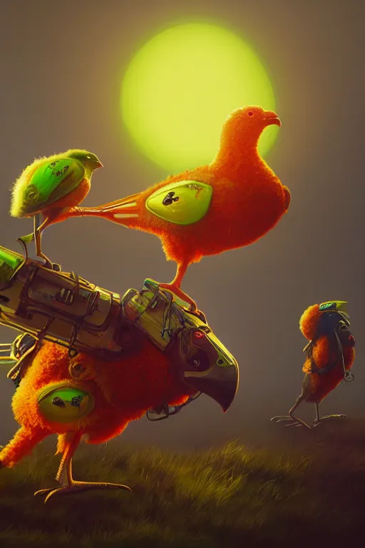 Prompt: kiwi bird cyborg, ultra hd, Painting By Simon Stalenhag, unreal 5, DAZ, hyperrealistic, octane render, dynamic lighting, intricate detail, summer vibrancy, cinematic