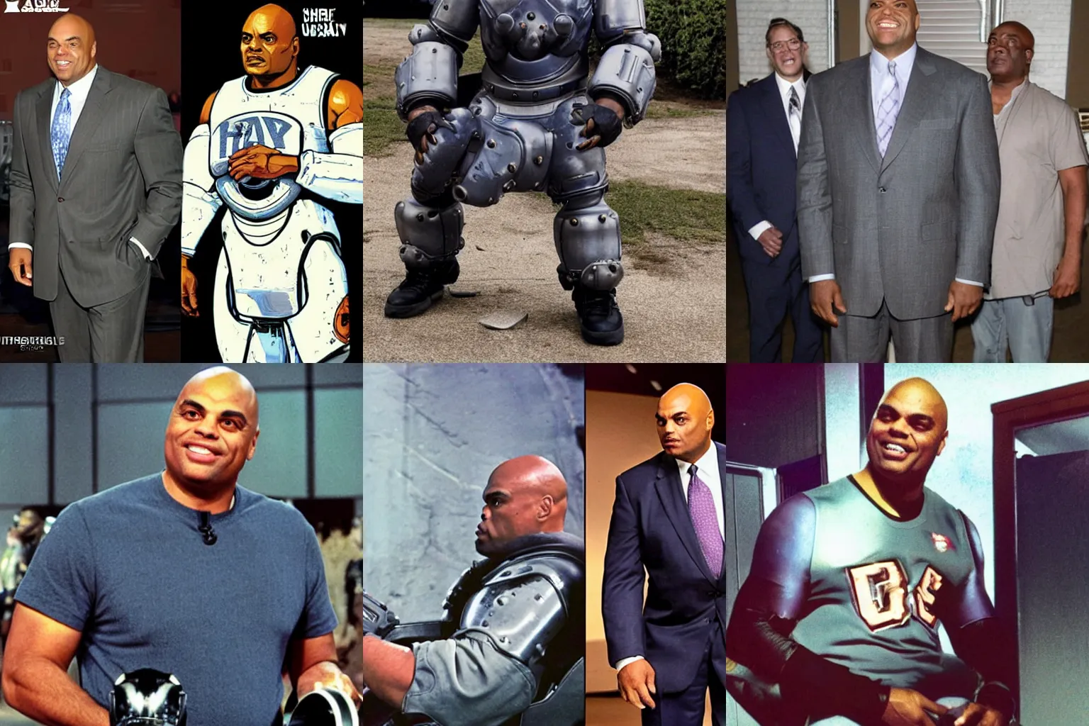 Prompt: Charles Barkley in power armor