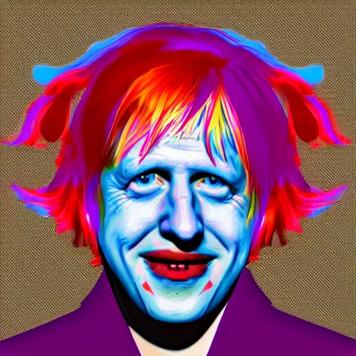 Image similar to boris johnson as harley quinn digital art