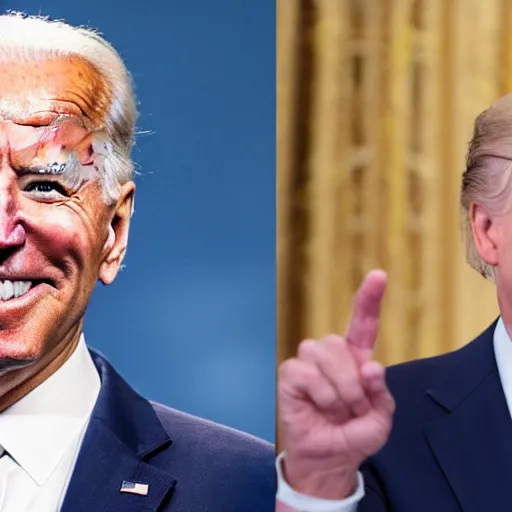 Image similar to joe biden pretending to be donald trump