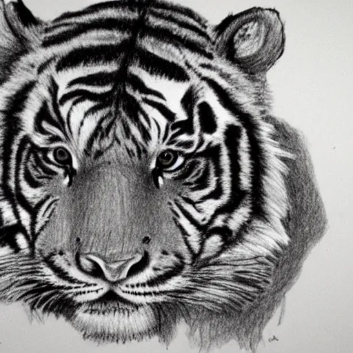 Image similar to child's drawing of a tiger.