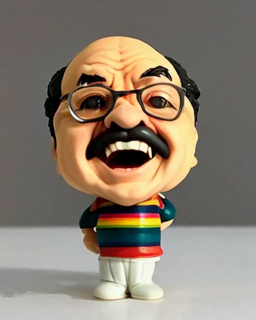 Prompt: a cute little plastic chibi statuette of danny devito trash man special edition, ebay listing, product picture, advertisement, thumbnail