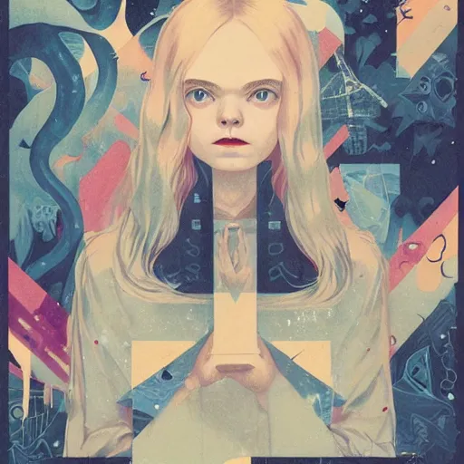 Prompt: Elle Fanning lost in the Bermuda Triangle, lovecraftian, Victorian, picture by Sachin Teng, asymmetrical, dark vibes, Realistic Painting , Organic painting, Matte Painting, geometric shapes, hard edges, graffiti, street art:2 by Sachin Teng:4