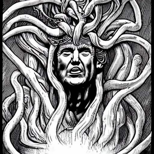 Prompt: donald trump as medusa - n 9