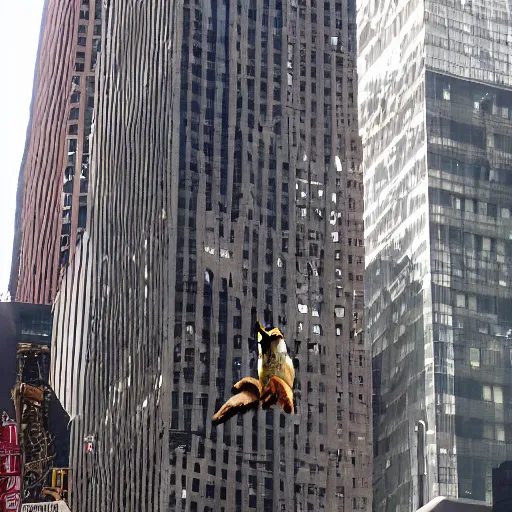 Prompt: big monkey terrorizing new york city